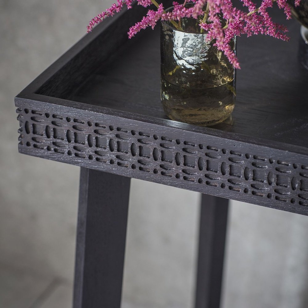 Gallery Interiors Boho Boutique Side Table in Black