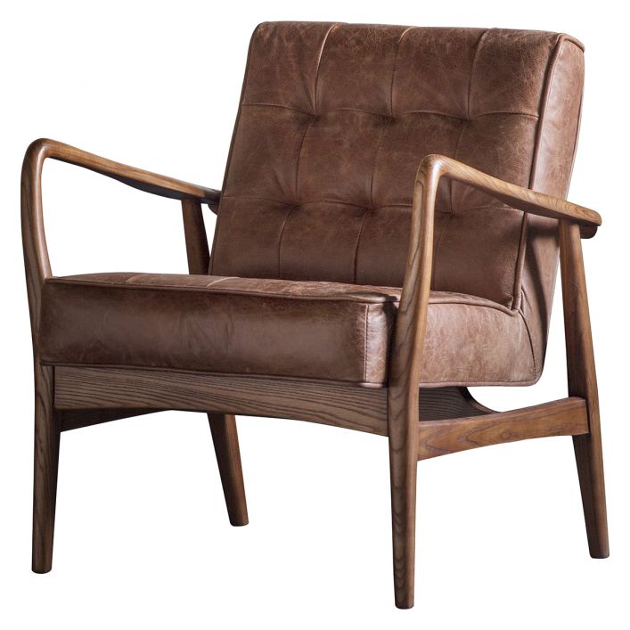 GalleryDirect-Gallery Interiors Humber Vintage Brown Occasional Chair-Brown 293 