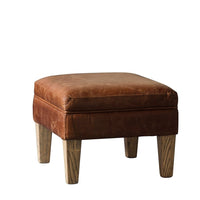 Gallery Interiors Mr. Paddington Stool in Vintage Brown Leather