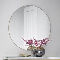 Gallery Interiors Hayle Round Mirror in Champagne