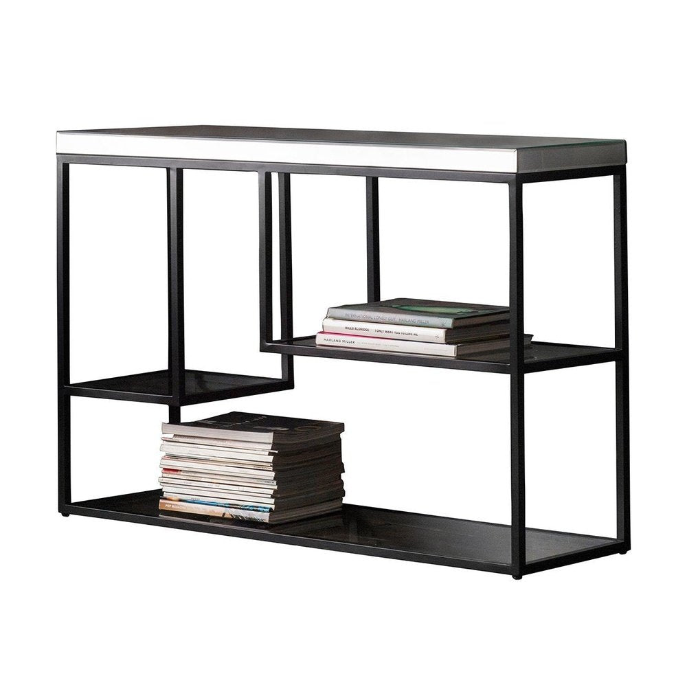 Gallery Pippard Mirrored Top Console Table in Black-GalleryDirect-Olivia's