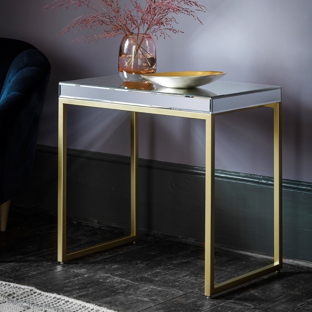 Gallery Pippard Mirrored Top Side Table in Champagne-GalleryDirect-Olivia's
