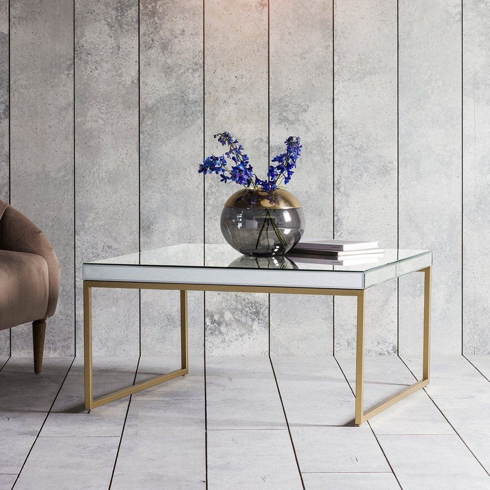 Gallery Pippard Mirrored Top Coffee Table in Champagne-GalleryDirect-Olivia's