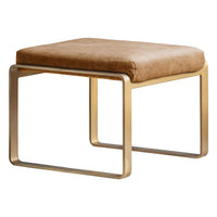 Gallery Interiors Fabien Footstool in Ochre