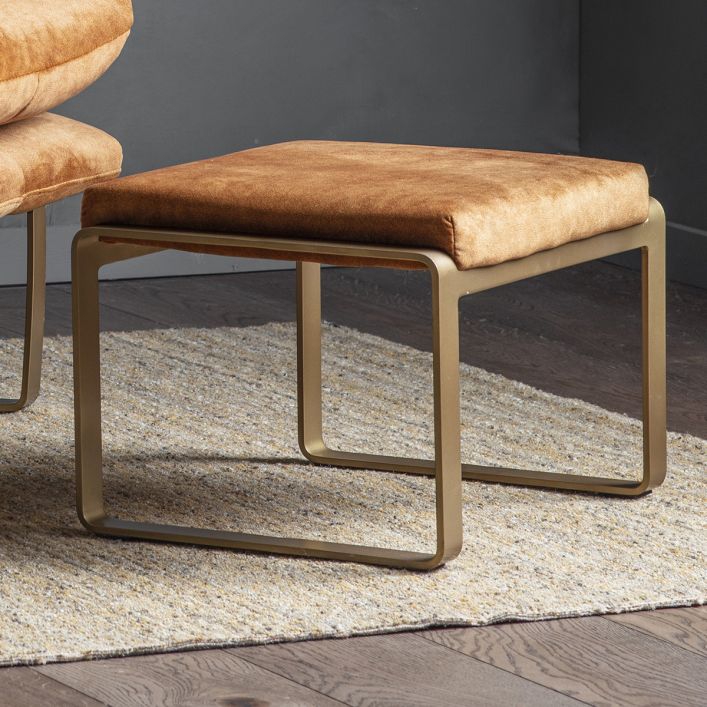 Fabien Footstool Ochre | Outlet Olivia's 1
