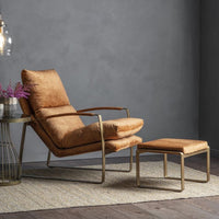 Gallery Interiors Fabien Footstool in Ochre