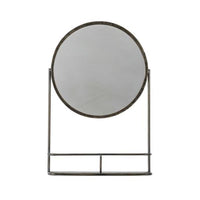 Gallery Interiors Industrial Emerson Mirror with Shelf In Black