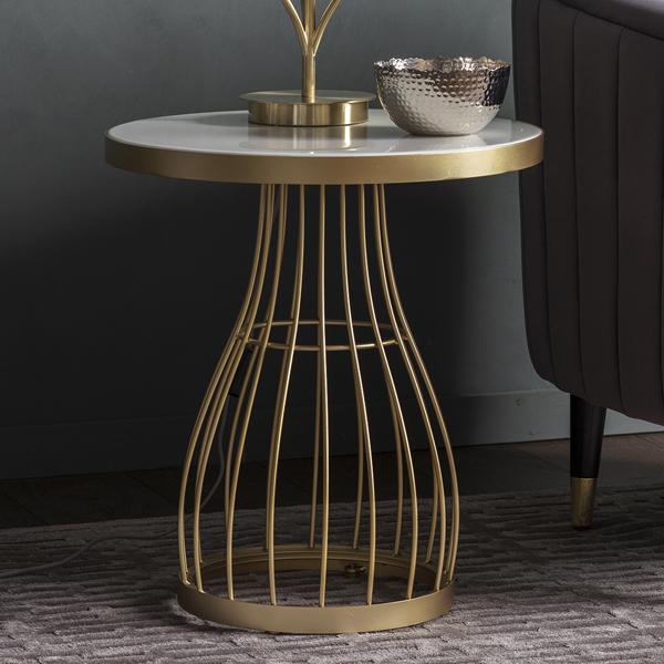 Gallery Interiors Southgate Side Table Champagne