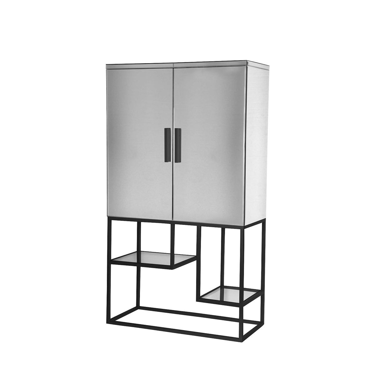 Gallery Pippard Mirrored Cocktail Cabinet Black-GalleryDirect-Olivia's