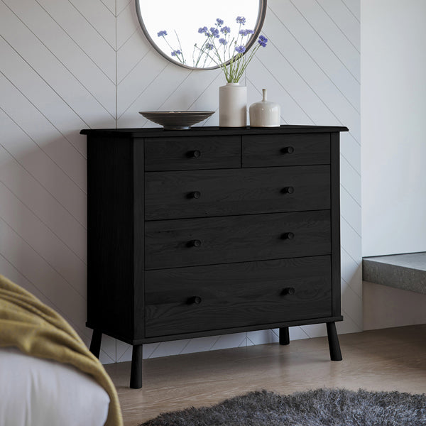 Wycombe 5 Drawer Chest - Black GalleryDirect 2