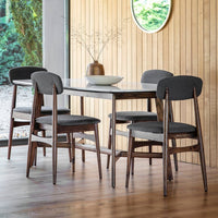 Gallery Interiors Set of 2 Barcelona Grey & Wood Dining Chairs