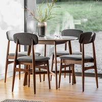 Gallery Interiors Set of 2 Barcelona Grey & Wood Dining Chairs