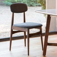 Gallery Interiors Set of 2 Barcelona Grey & Wood Dining Chairs