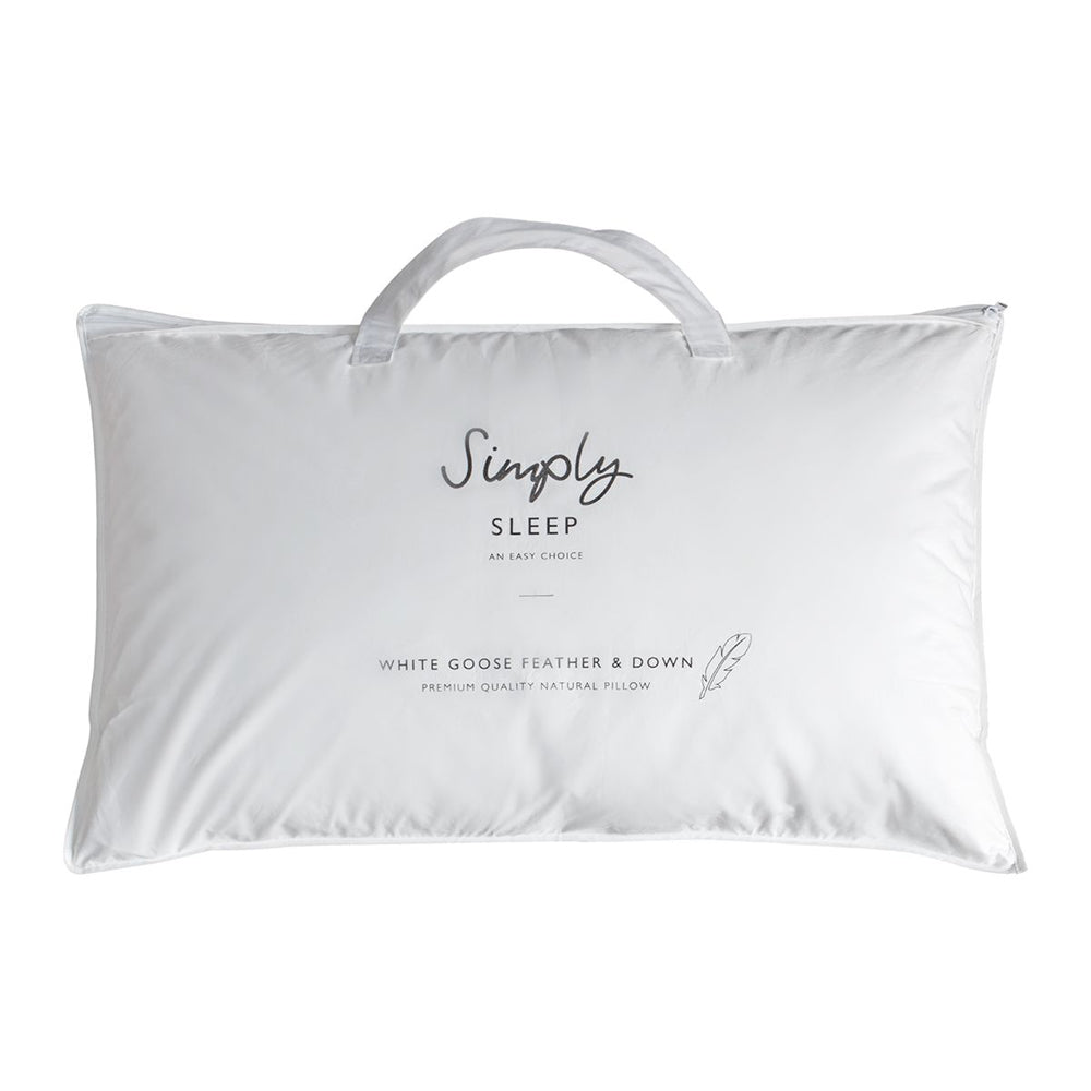 Gallery Interiors Simply Sleep White Goose Feather & Down Pillow