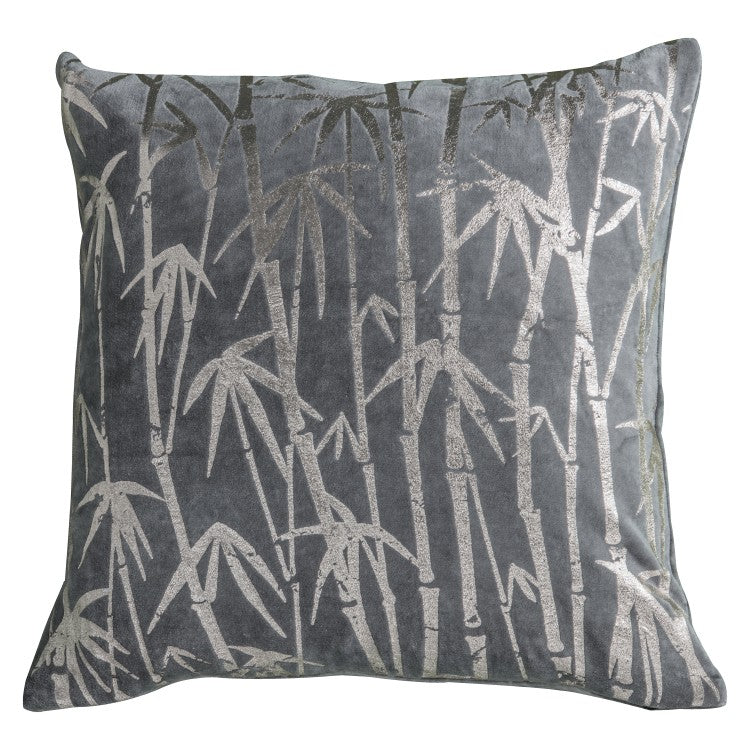 Gallery Direct Bamboo Palm Metallic Cushion Grey