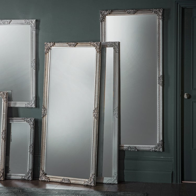 Gallery Interiors Fiennes Leaner Mirror Antique White