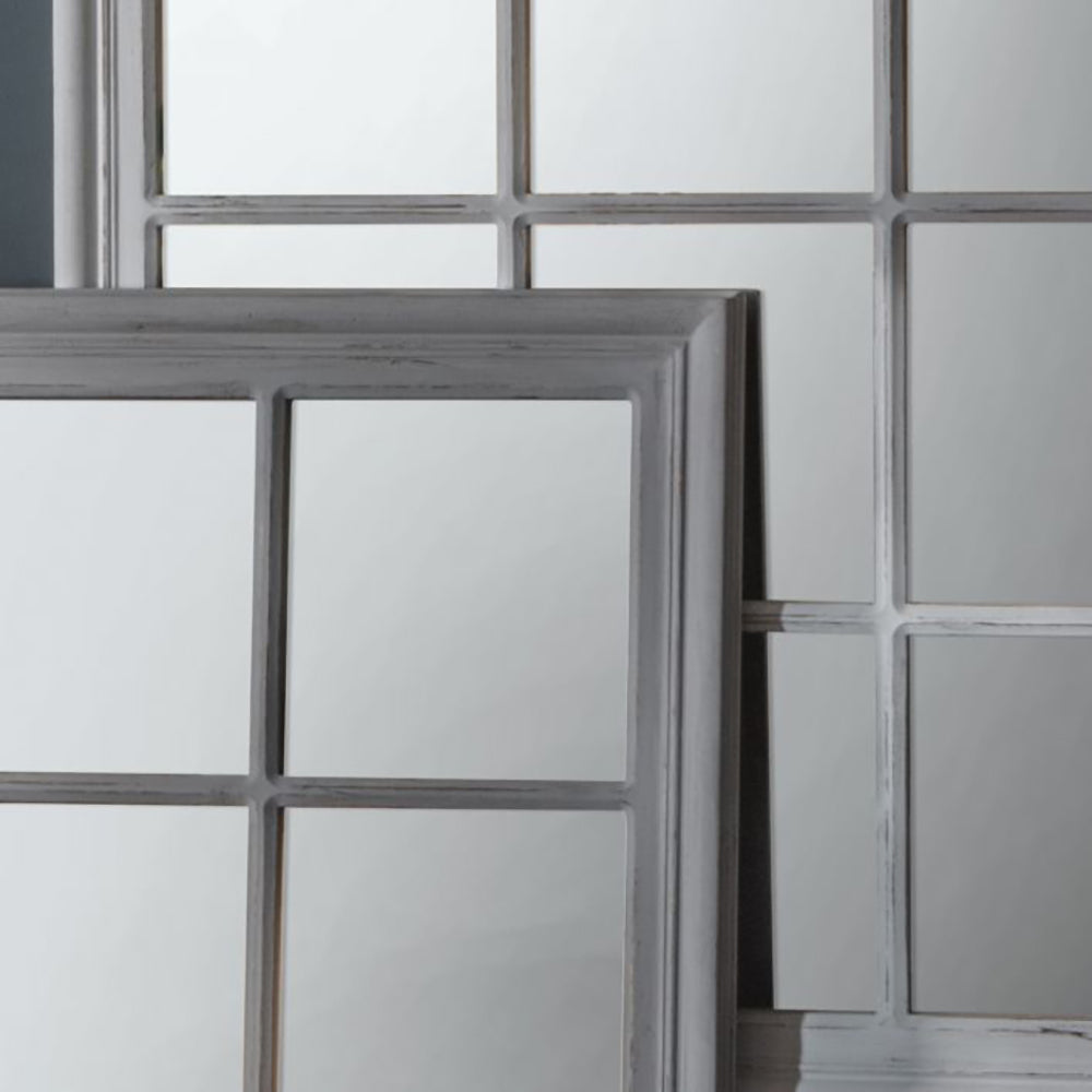 Gallery Interiors Costner Mirror Distressed Grey