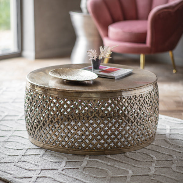 Gallery Interiors Khalasar Coffee Table in Light Gold