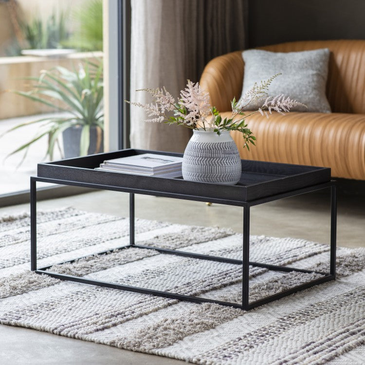 Gallery Interiors Forden Tray Coffee Table Black