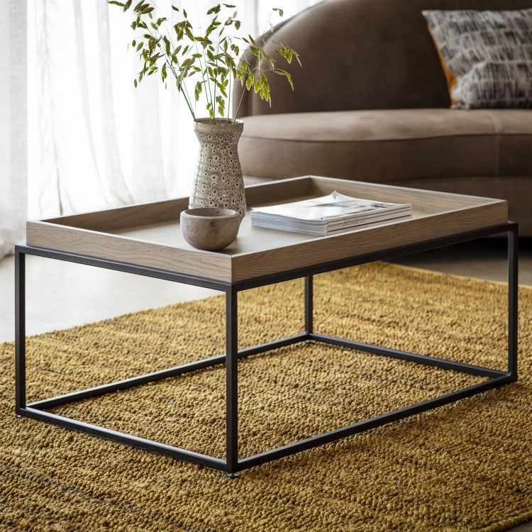 Gallery Interiors Forden Tray Coffee Table in Grey