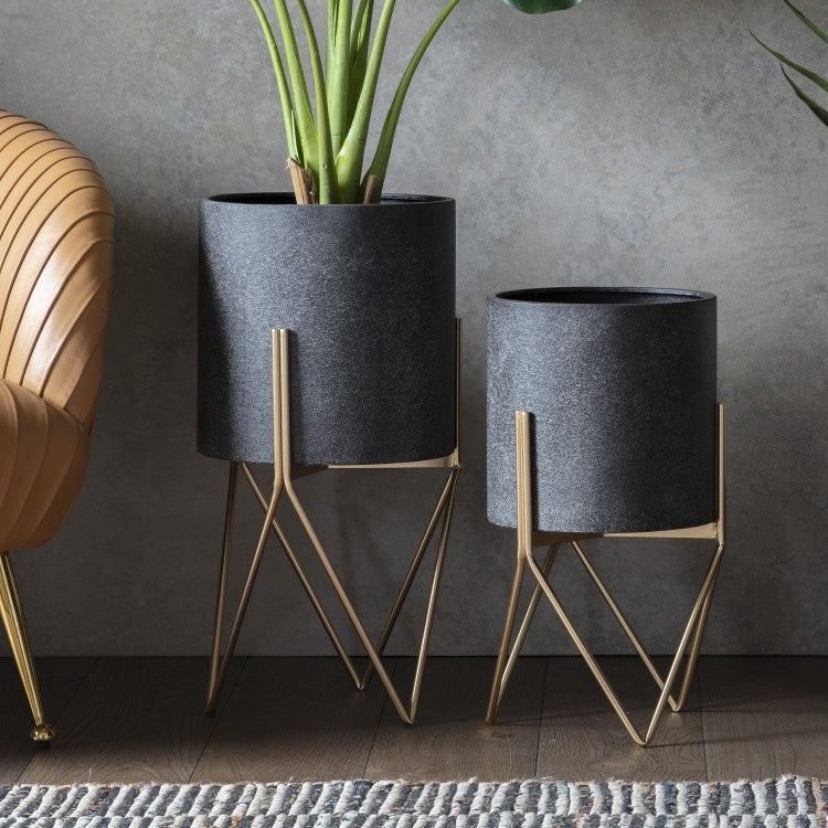 small metal plant pots Hoven Metal Planter Small