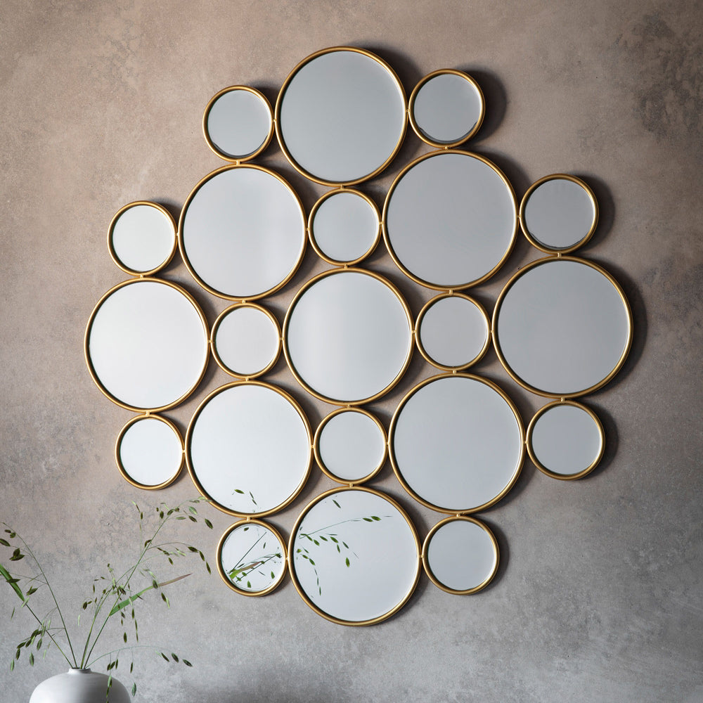 Gallery Interiors Wallis Circles Mirror in Gold