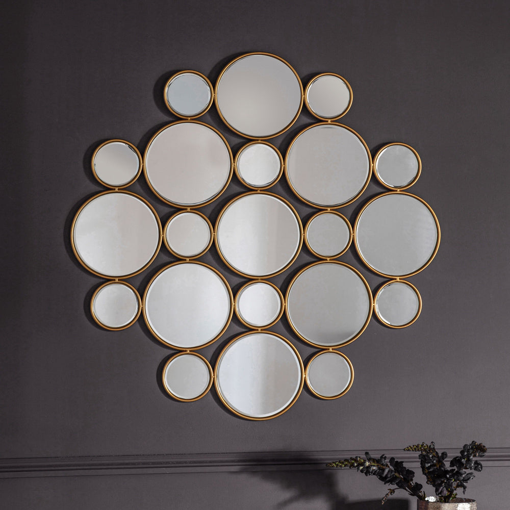 Gallery Interiors Wallis Circles Mirror in Gold