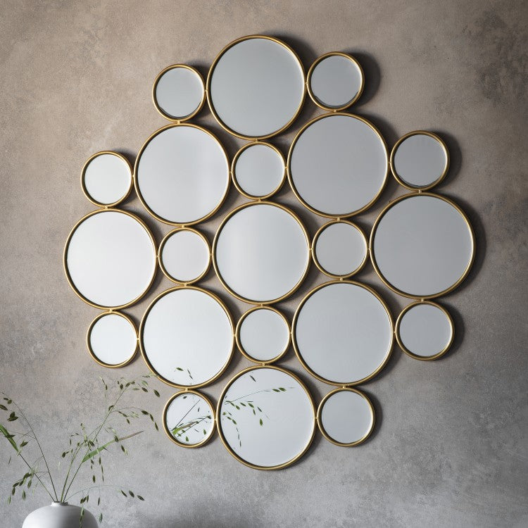 Gallery Interiors Wallis Circles Mirror in Gold