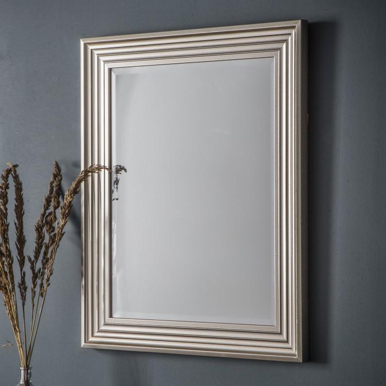 Gallery Interiors Haylen Mirror Wall Mirror - Brushed Steel | Outlet