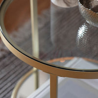 Gallery Interiors Hudson Side Table in Champagne