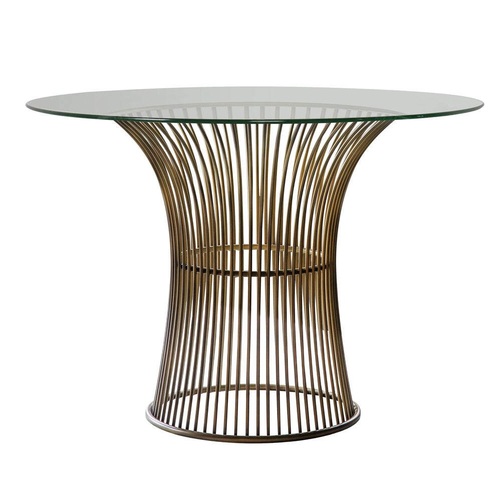 Gallery Interiors Zepplin Round 4 Seater Dining Table in Bronze