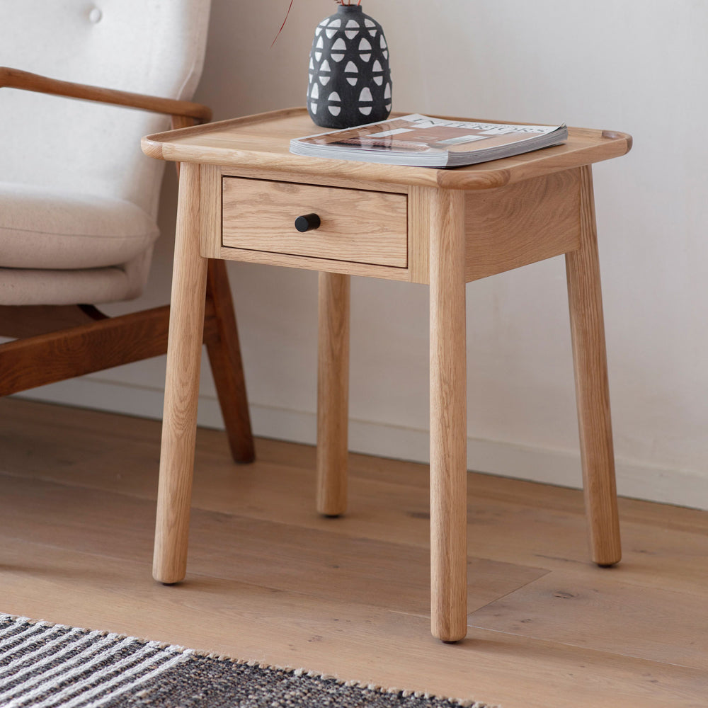 Gallery Interiors Kingham 1 Drawer Side Table
