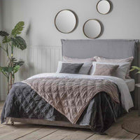 Gallery Interiors Quilted Diamond Blanket Bedspread in Charcoal