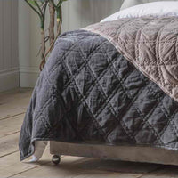 Gallery Interiors Quilted Diamond Blanket Bedspread in Charcoal