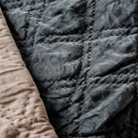 Gallery Interiors Quilted Diamond Blanket Bedspread in Charcoal