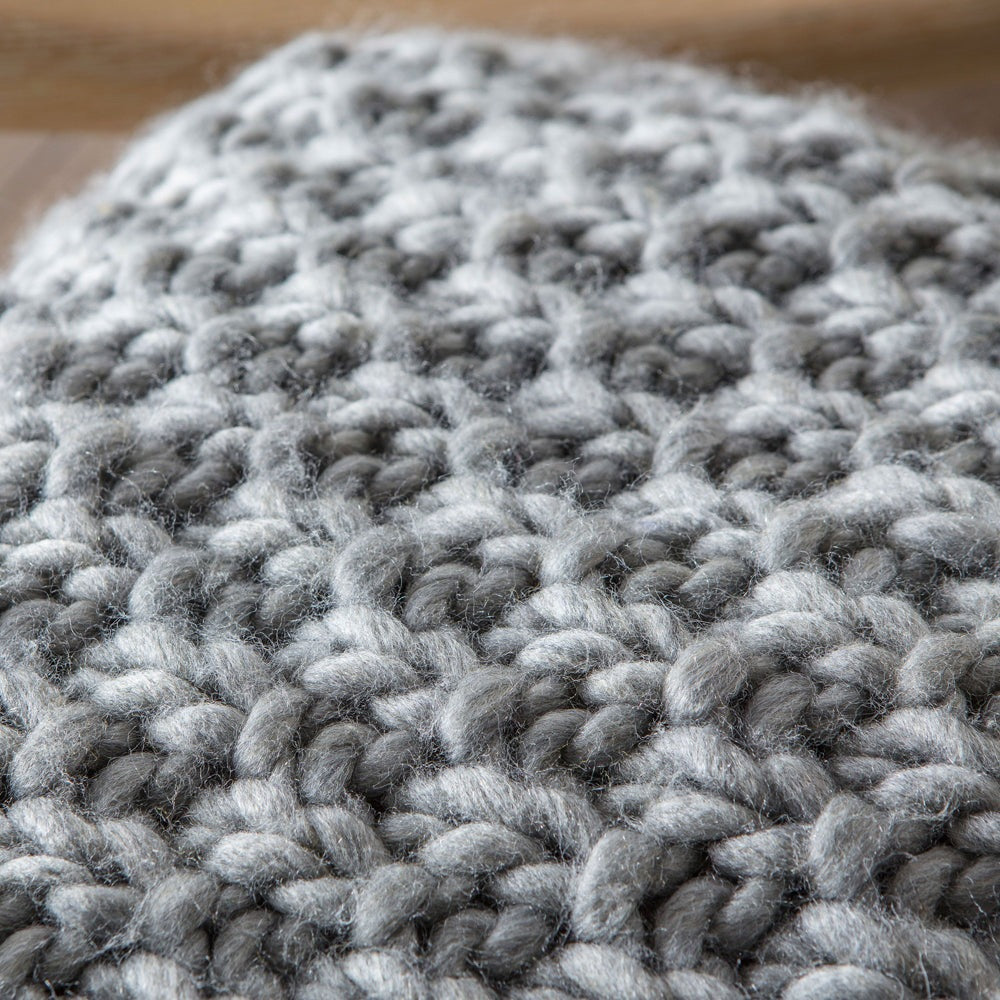 Gallery Interiors Moss Chunky Knitted Throw in Grey