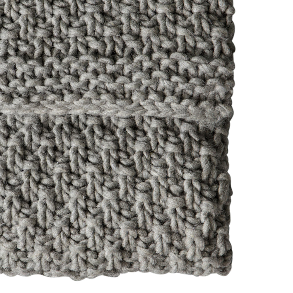 Gallery Interiors Moss Chunky Knitted Throw in Grey