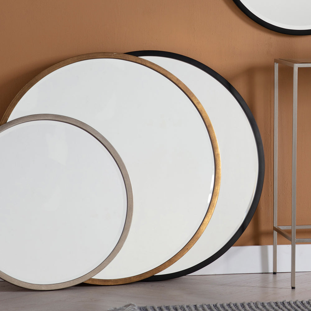 Gallery Interiors Higgins Round Mirror in Black