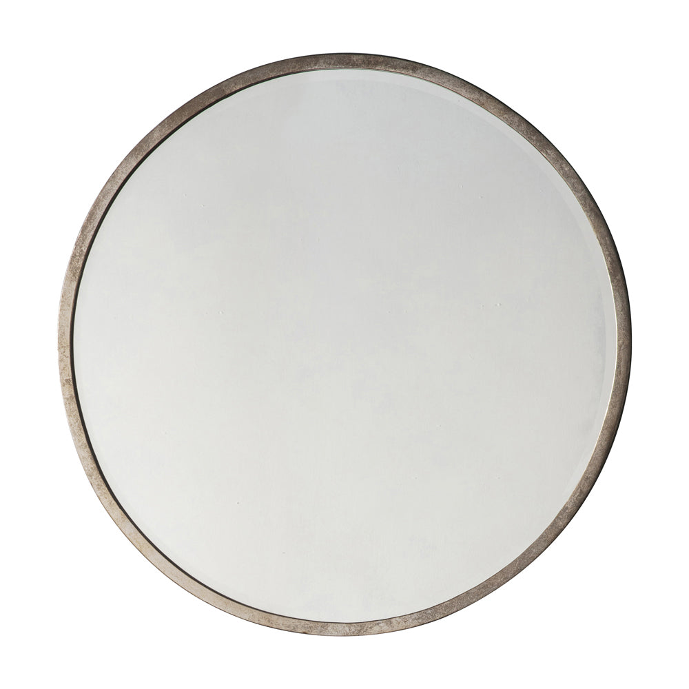 Gallery Interiors Higgins Round Mirror in Antique Silver