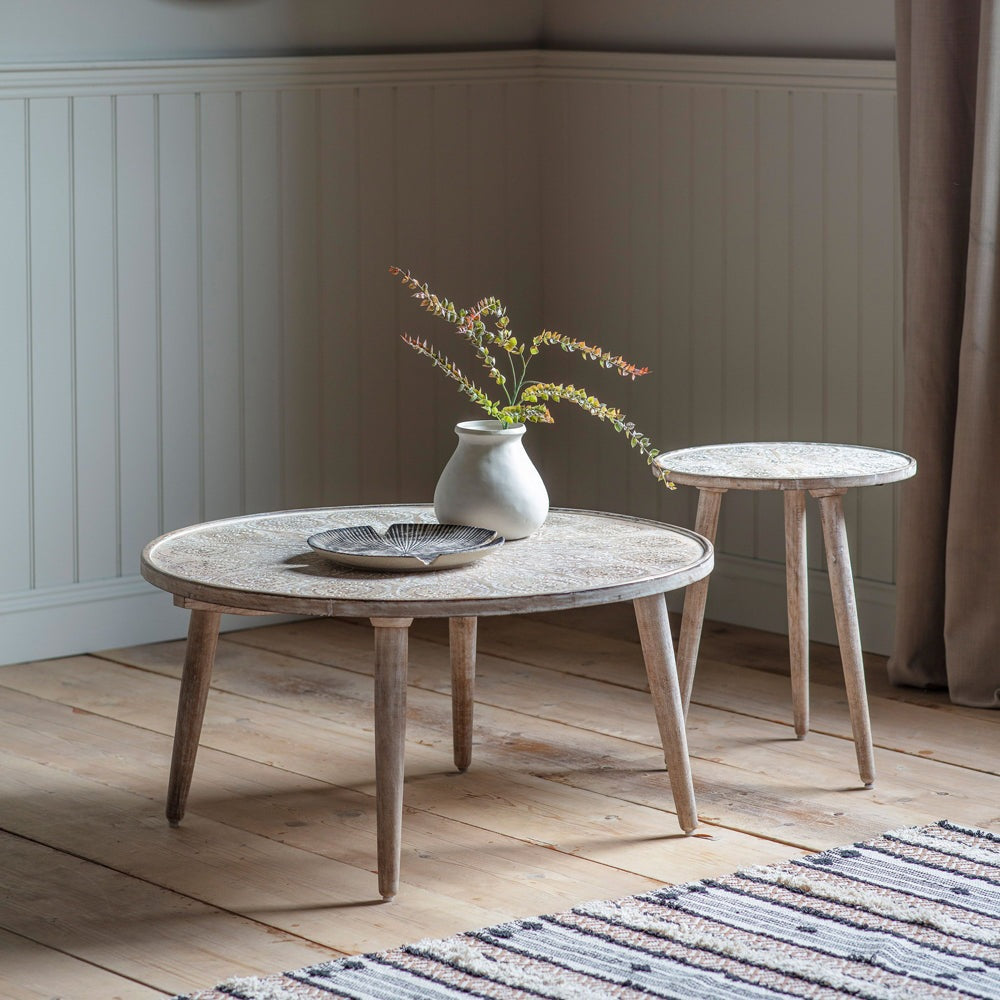 Gallery Interiors Agra Coffee Table in Natural White