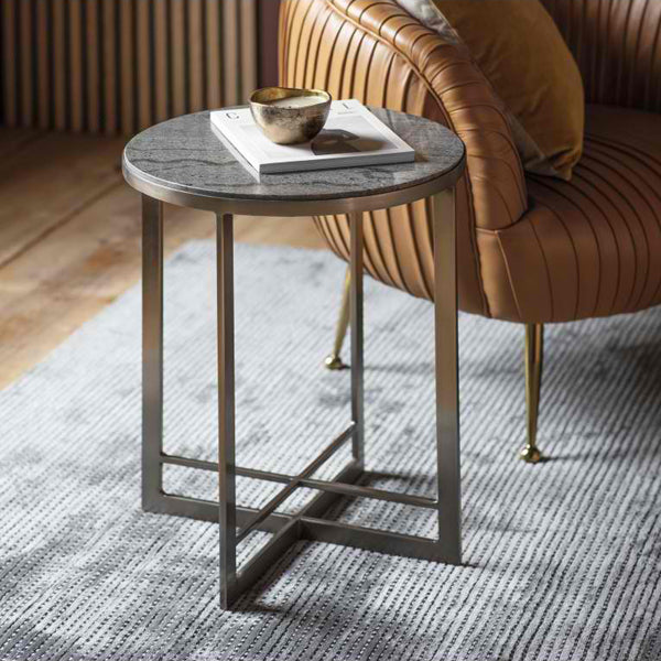 Gallery Interiors Necton Side Table in Silver