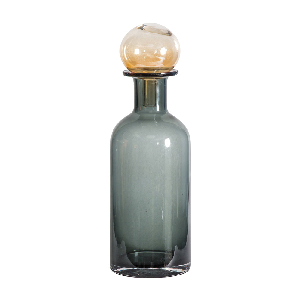 Gallery Interiors Elma Bottle with Stopper in Grey Brown