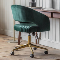 Gallery Interiors Murray Velvet Chair in Green