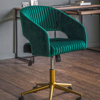 Gallery Interiors Murray Velvet Chair in Green