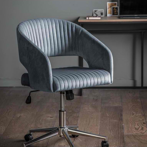 Gallery Interiors Murray Velvet Chair in Charcoal