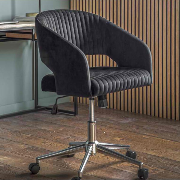 Murray Velvet Chair - Black GalleryDirect 2