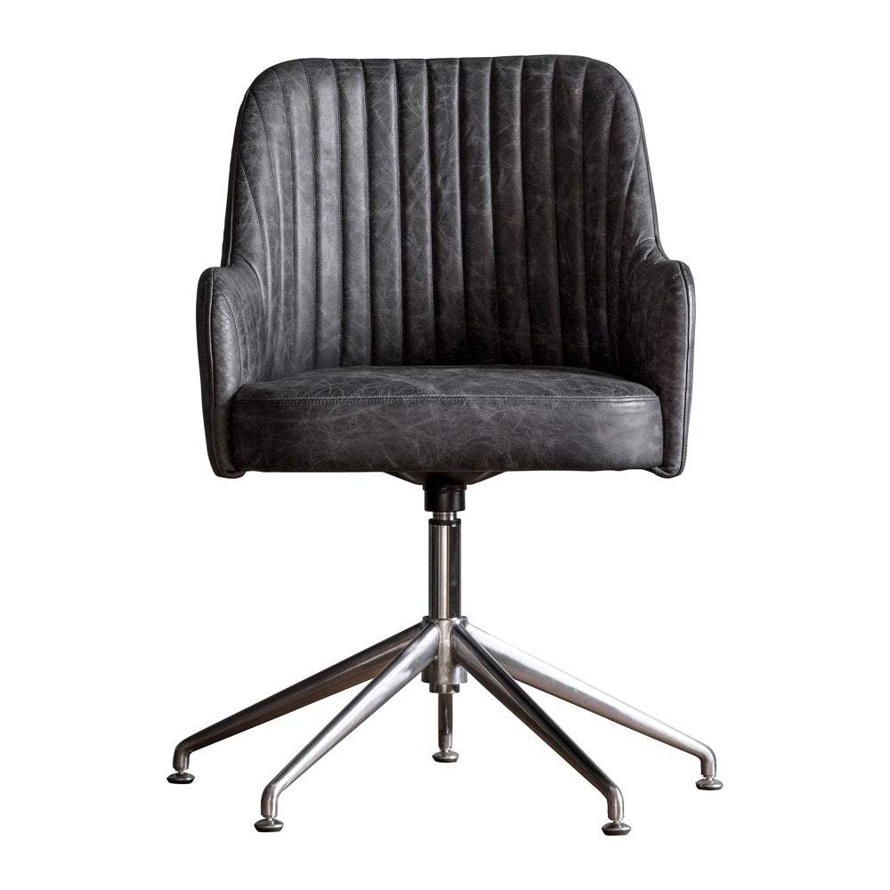 Gallery Interiors Curie Swivel Chair in Antique Ebony