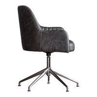 Gallery Interiors Curie Swivel Chair in Antique Ebony