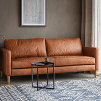 Gallery Interiors Osborne 2 Seater sofa in Vintage Brown Leather