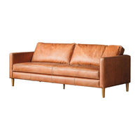 Gallery Interiors Osborne 2 Seater sofa in Vintage Brown Leather